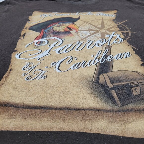 Parrots of the Caribbean Humorous Graphic Cotton T Shirt Pirate's Treasure Large - Picture 3 of 9